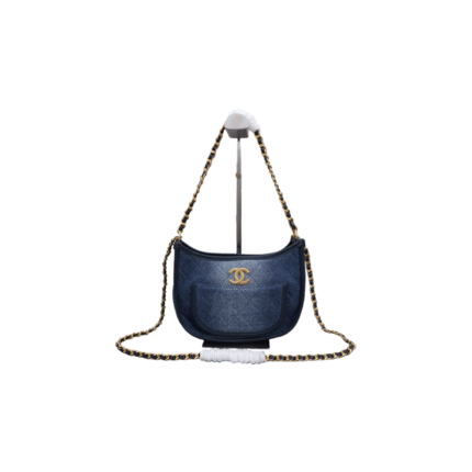CHANEL Horizontal Denim Chain Handbag
